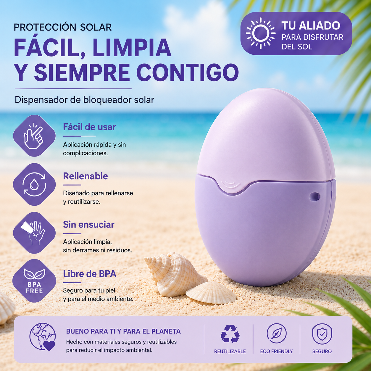 Aplicador Solar Recargable Antiderrames