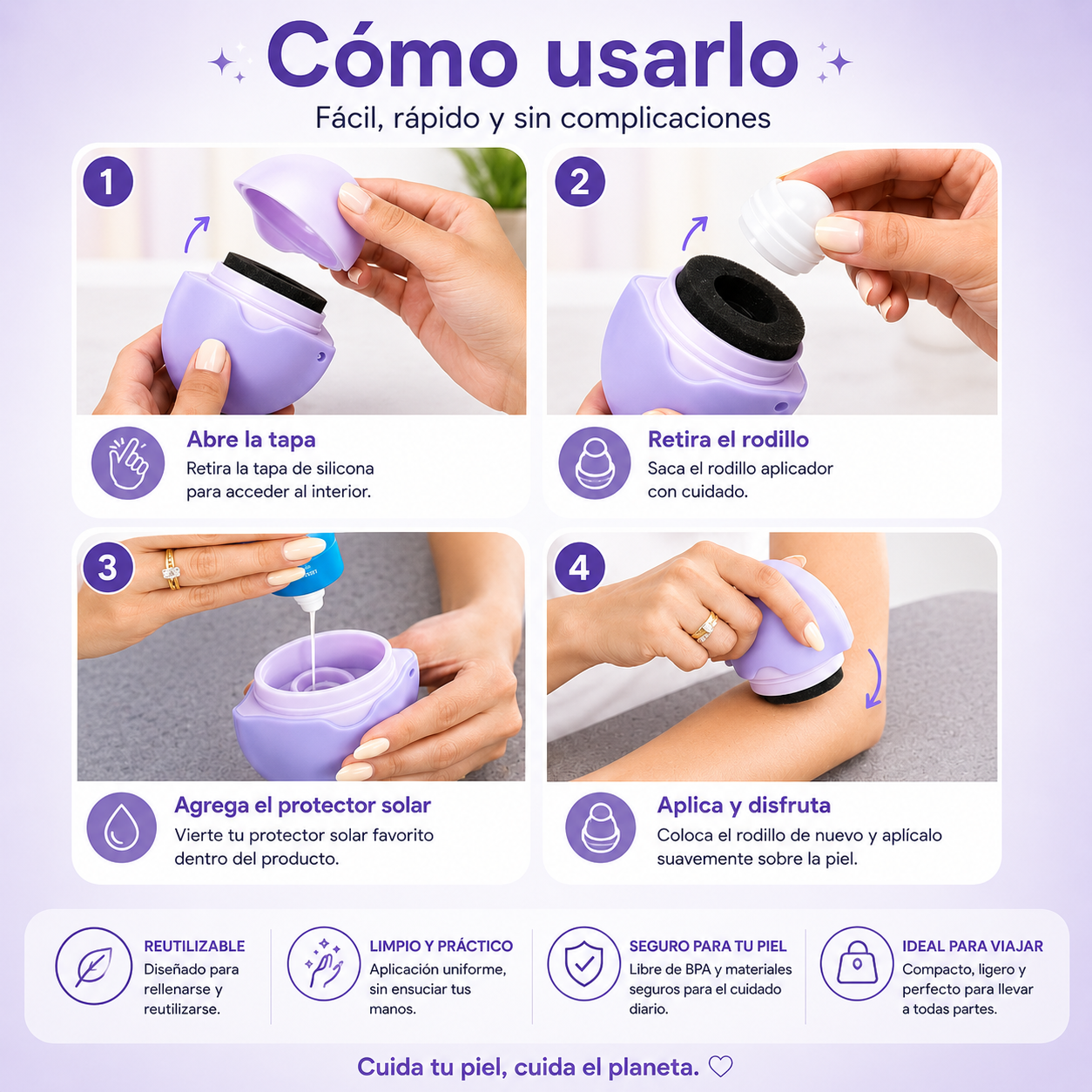 Aplicador Solar Recargable Antiderrames