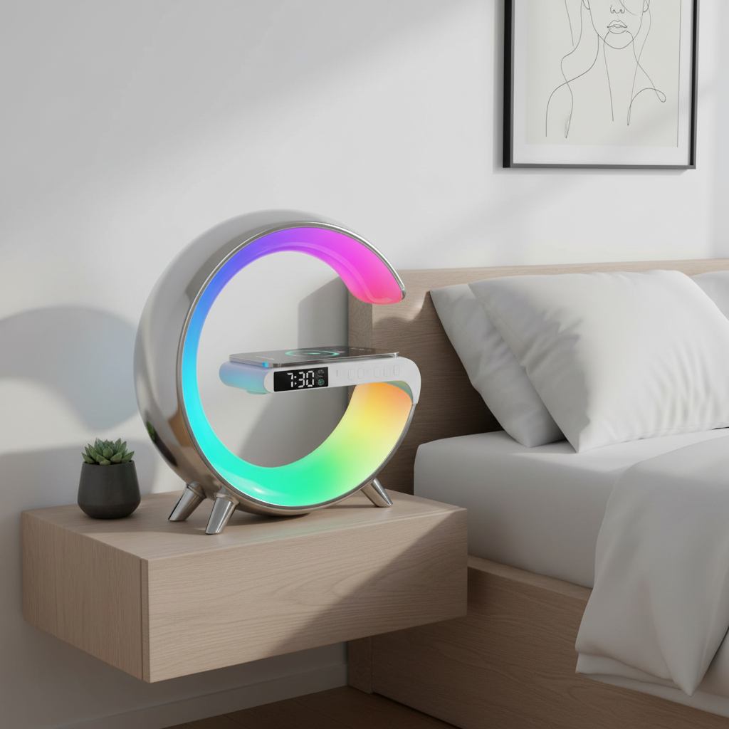 🔦 Lámpara Multifuncional Con Altavoz y Carga Inalámbrica 📦